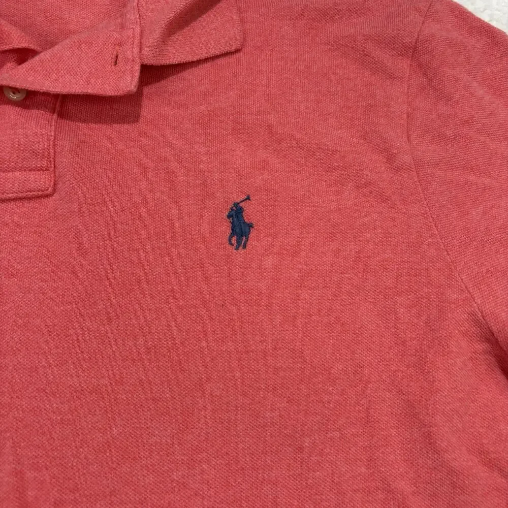 Polo Ralph Lauren Mens Polo Shirt Short‎ Sleeve Large Red Custom Slim Fit Cotton